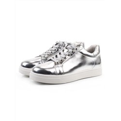 03-C1-1C GREY/SILVER Полуботинки спортивные женские (натуральная кожа)