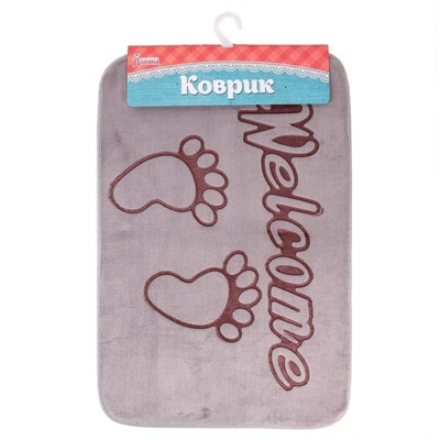 Коврик «Welcome следы», 40×60 см, цвет серый