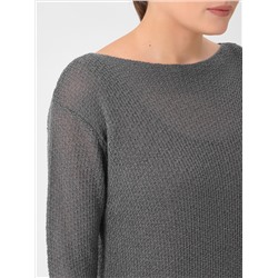 Платье вязаное тёмно-серое с длинным рукавом