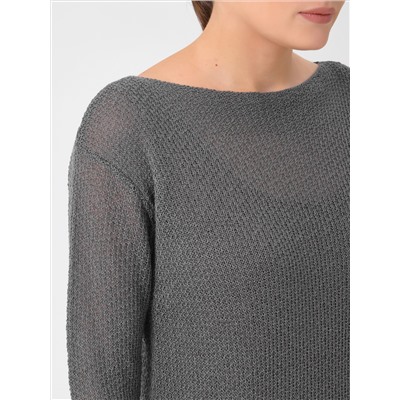 Платье вязаное тёмно-серое с длинным рукавом