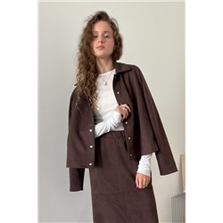 Жакет эко-замша  BASE101/02/Коричневый