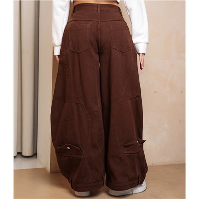 Джинсы #КТ3962, коричневый