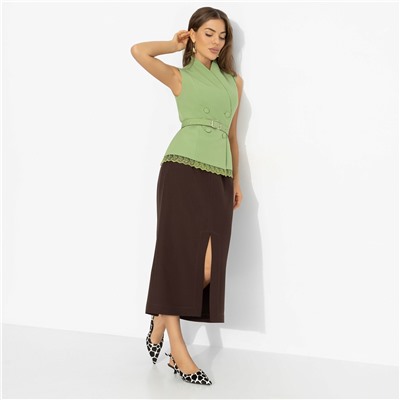 Комплект с юбкой женственный, Игра контраста (2 в 1)