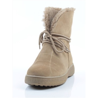 04-PAL271-3Z GREEN/SANDY Ботинки зимние женские (натуральная замша, 100% шерсть, натуральный мех)