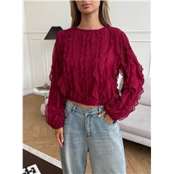 Лонгслив с рюшами