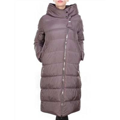 2118 GRAY/PURPLE Пальто зимнее женское MELISACITI (200 гр. холлофайбера)