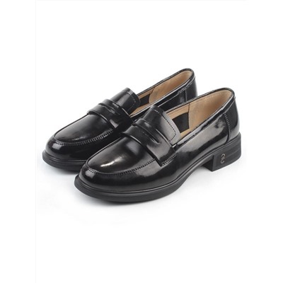 03-PDEB105-3 BLACK Лоферы женские (натуральная кожа)
