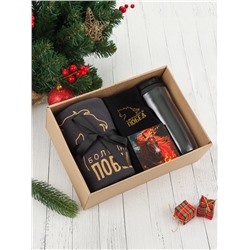 Набор подарочный новогодний «Этель. Больших побед»: плед, перчатки и аксессуары