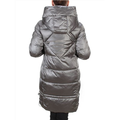 9106 DARK GREY Пальто зимнее женское  FLOWEROVE (200 гр. холлофайбера)