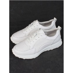 05-HY24-1D WHITE Кроссовки женские (натуральная кожа)