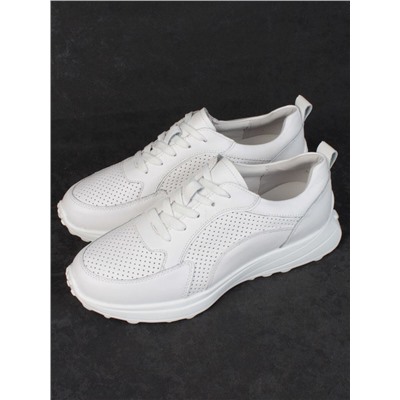 05-HY24-1D WHITE Кроссовки женские (натуральная кожа)