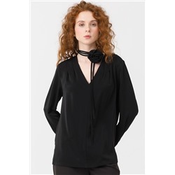 Блузка чёрная с чокером