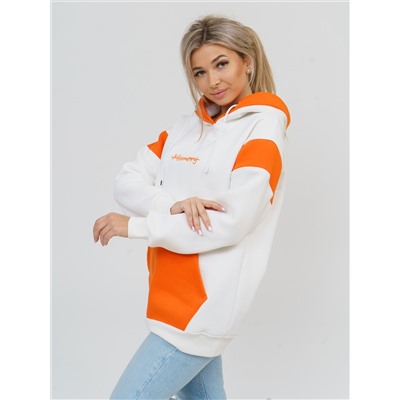 879 Толстовка "экрю/оранжевый"