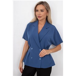 Жакет синий с короткими рукавами Абелия №6