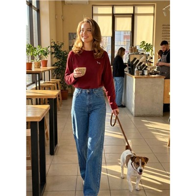 Лонгслив OVER SIZE с вышивкой