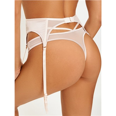 Трусы стринг с поясом для чулок Yoki светло-бежевый Infinity Lingerie