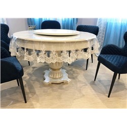 Силиконовая круглая скатерть с кружевом D140