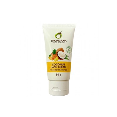 Кокосовый крем для рук "Ананас-Манго" без парабенов от Tropicana Oil, Coconut Hand Cream Pineapple-Mango (non-parabe), 50 гр