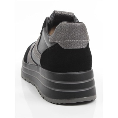 03-A1003-4 BLACK Кроссовки женские (натуральная кожа, натуральная замша)