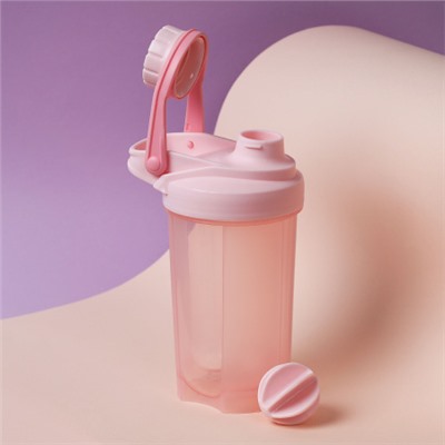 Бутылка/Шейкер COOLRAY SHSB-500 розовая, для спортивного питания 500ML/уп60