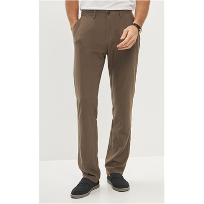 Брюки лен F211-0854 l.brown