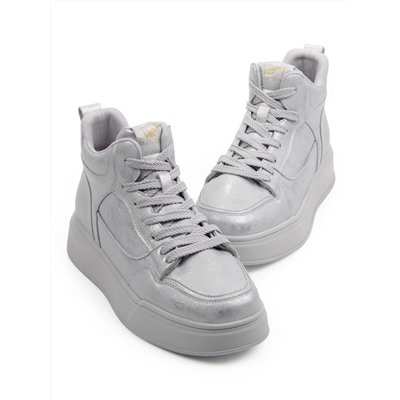 01-A324-6B GRAY/LT. BLUE Ботинки демисезонные женские (натуральная кожа)