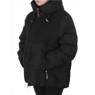 YR-6619 BLACK Куртка зимняя женская (150 гр. холлофайбер)