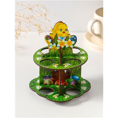 Подставка для 8 яиц в двух ярусах «Цыплёнок», 15.5×12.5 см