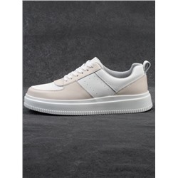 03-YJ425-1 WHITE/BEIGE Полуботинки спортивные женские (натуральная кожа)