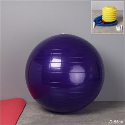 Мяч гимнастический 55см / FB55-VL / насос + игла / Фиолетовый / уп 40 шт