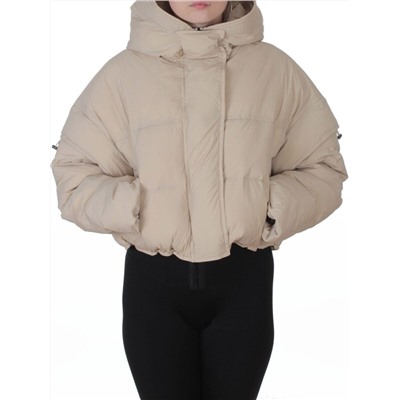 9518 BEIGE Куртка пуховая зимняя женская (пух)