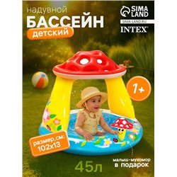 Бассейн надувной «Гриб», 102 х 89 см, от 1-3 лет, 57114NP INTEX