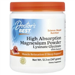 Doctor's Best, легко усвояемый порошок из магния со вкусом сладкого персика, 347 г (12,3 унции)