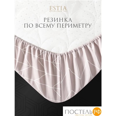 Estia ЛАФОНТ Простыня на резинке 180х200+30, 1 пр., хл./сатин розовый