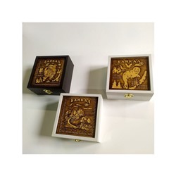 Шкатулка мдф/береста Байкал (Нерпа) 12х12см