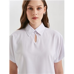 Блузка белая с коротким рукавом