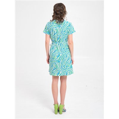 Платье голубое с коротким рукавом