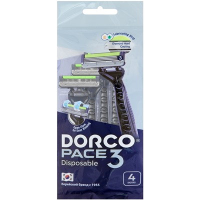Бритва одноразовая Dorco PACE3 3 лезвия 4шт