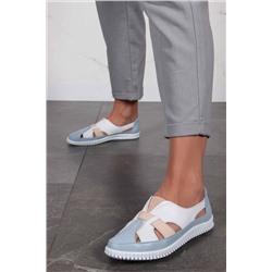 Слипоны ED'ART 116.8000'w. белый-голубой