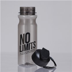 Бутылка для воды пластиковая No limits, 500 мл, чёрная