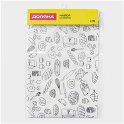 Салфетки сервировочные на стол Доляна Kitchen, 4 шт., 45×30 см, белые