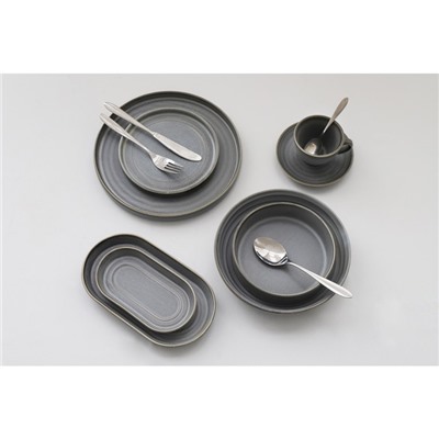 Тарелка Magistro Urban, d=27.5 см, фарфор, серая