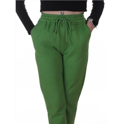 2510-K GREEN Брюки спортивные утепленные женские (85% хлопок, 10% полиэстер, 5% спандекс)