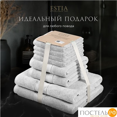 ESTIA МАРТОС бел К-т полотенец 30х50-4/50х80-2/70х130-2, 100% хлопок, 500 г/м2