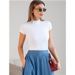 Футболка из фактурного трикотажа в рубчик