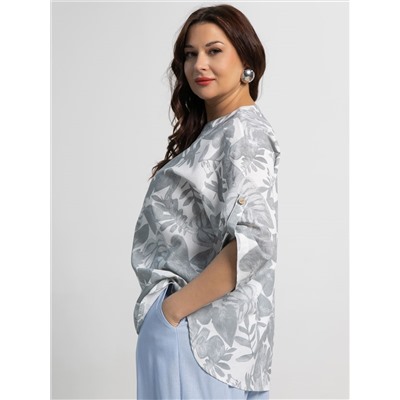 Блуза Блунди (бело-серая) Б15528-4М