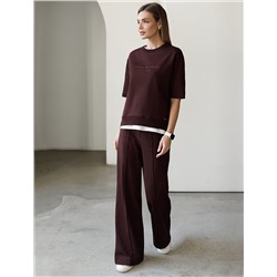 Футболка свободная с принтом из футера двухнитки с эластаном