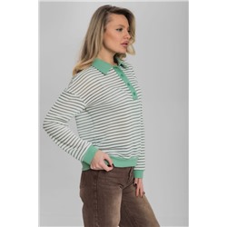 Джемпер-поло из жаккарда М325369пб