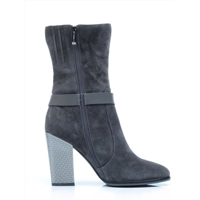 YF189-062M DK.GREY Полусапоги зимние женские (натуральная замша, натуральный мех (еврозима))