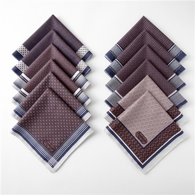 Платки носовые мужские «Этель. Серджио», 30×30 см, 12 шт., рисунок МИКС, фиолетовые